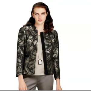 Lafayette 148 New York Belle-Sparke Print Stretch Wool Jacket 4